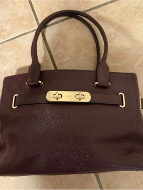 Authentic COACH Swagger Carryall Tote - Oxblood Pebbled Leather 36488